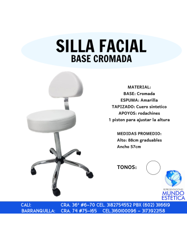 SILLA FACIAL BASE CROMADA